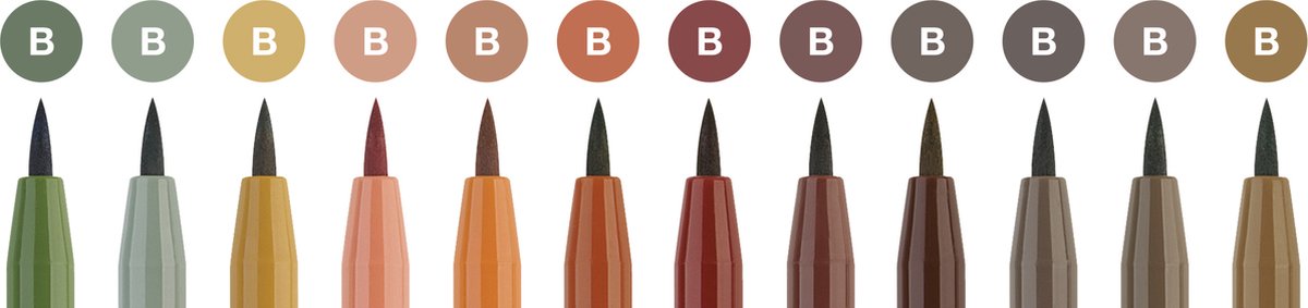 Faber-Castell Zeichenstift – Pitt Artist Pen – Erde – 12 Stück – FC-267422