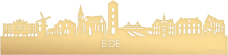 Brandless Sans Marque Skyline Ede Gold Metallic – 80 cm – Wohndekoration Design – Wanddekoration mit LED-Beleuchtung – Woodwidecities