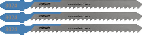 Wolfcraft – Stahl-Stichsägeblätter bis 6 mm – 3 Stück – HSS-Stichsägeblatt mit T-Schaft – 8024000