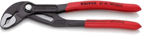 Knipex cobra® Hightech-Wasserpumpenzange | 180mm Länge | rutschfest | kunststoffbeschichtet | grau atramentiert - 87 01 180 sb
