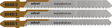Wolfcraft – 3 Stichsägeblätter für Metall – Feinschnitt – U-Schaft – für Stahl, Kupfer und Aluminium, Stahlprofile und Metallbolzen – 8036000