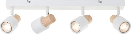 Brilliant Pini – Deckenstrahler, GU10, max. 4 x 10 W, weißes Holz