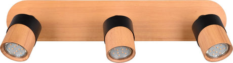 Trio Aruni - Spot - holzfarben mit Schwarz - exkl. 3x gu10 4,5w