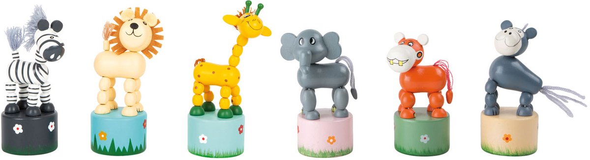 Small Foot - Holzdruckfigur Wildtiere, 6er-Set