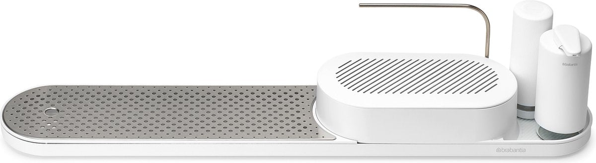 Brabantia Sinkstyle Spülbecken-Organizer und Seifenspender-Set – groß – Mineral Fresh White
