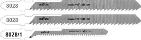 Wolfcraft – Polycarbonat-Wellblech-Stichsägeblätter – 3 Stück – feiner gerader und gebogener Schnitt – HCS und BIM mit T-Schaft – speziell für Polycarbonat-Platten – 8028000