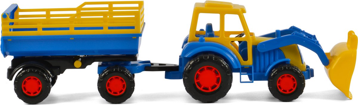Cavallino -Traktor mit Frontlader und Anhängerblau