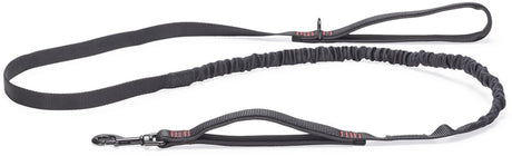 Beeztees parinca premium elastische looplijn - hondenriem - nylon - zwart - 180 cm x 20 mm