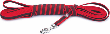 Julius K9 Anti-Rutsch-Hundetrainingsleine – Fährtenleine rot mit Griff 20 mm x 10 m