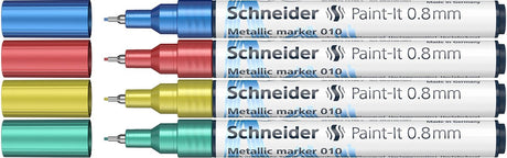 Schneider Schreibgeräte Schneider Metallic Marker – Paint-it 010 – Strichstärke 0,8 mm – 4 Stück – s-ml01011502