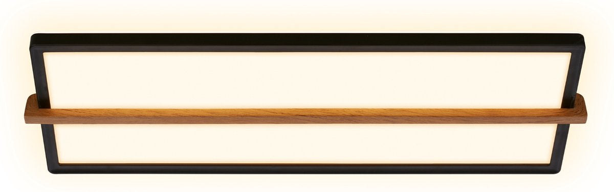 Briloner remsa - LED-Deckenleuchte - Deckenlampe mit indirektem Licht - warmweißes Licht - 20 x 60,5 x 4,5 cm - schwarzes Holz