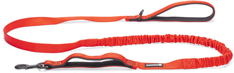 Beeztees parinca premium elastische looplijn - hondenriem - nylon - rood - 180 cm x 25 mm