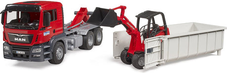 Bruder, Miniaturauto des Mannes TGS LKW mit Container, rot