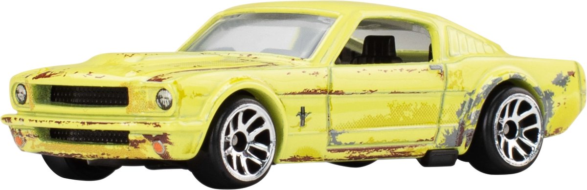 Hot wheels 1 64 barn finds hrt81-979h jky31 1965 mustang 2+2 fastback, yellow