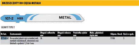Dewalt dt2160-qz – Dekupiersägeblatt – HSS – Metall – 76 mm