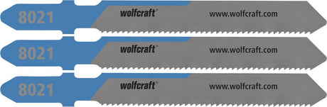 Wolfcraft – 3 Stichsägeblätter für Stahl bis 3 mm – Feinschnitt – HSS mit T-Schaft – ideal für Stahlblech – 8021000
