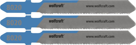 Wolfcraft - 3 Stichsägeblätter für Stahl bis 1 mm - Feinschnitt - Stahlplatte - 8020000