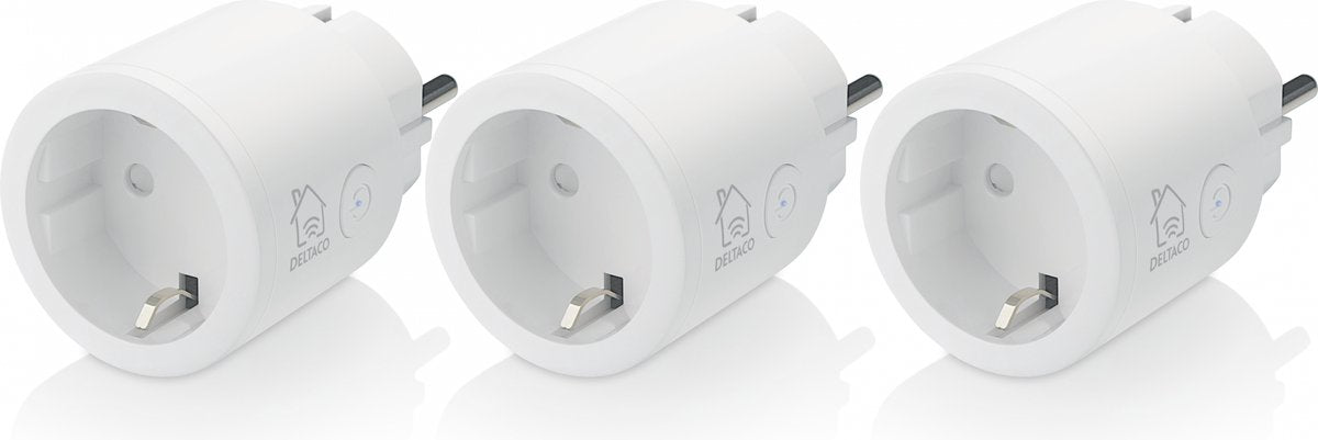 Deltaco Smart Home 3x Smart Wireless Plug – WLAN – 10 A – 2400 W – Timer – Weiß