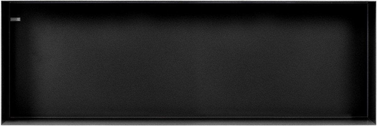 Looox colour box inbouwnis - 90x30x10cm - rvs zwart mat