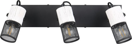 Trio tosh - spot - schwarz und weiß - exkl. 3x E14 40W - Deckenstrahler - Holzelemente in Weiß