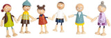 Kleiner Fußholzpuppenhaus Bigbarar Familie, 6st.