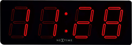 Nextime big d – wandklok tafelklok – 51.5 × 18 × 4.5 cm – plastic – rood