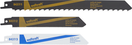 Wolfcraft – Säbelsägeblätter – 3-teiliges Set für Säbelsäge – 8437000