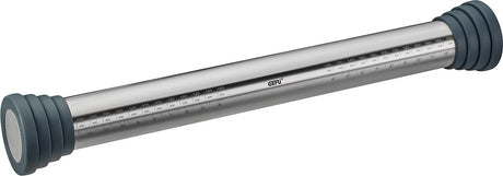 Gefu Rego Nudelholz – einstellbare Teigstärke – Edelstahl – inklusive Silikonringen – 40 cm
