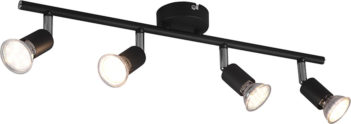 Rl lebe dein Licht Reality Paris - Spot - Schwarz matt - exkl. 4x gu10 3w - Deckenmontage