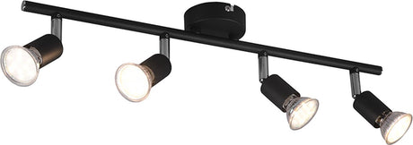 Rl lebe dein Licht Reality Paris - Spot - Schwarz matt - exkl. 4x gu10 3w - Deckenmontage