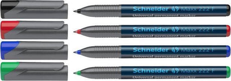 Schneider Schreibgeräte Schneider Permanentmarker – Maxx 222 – F – 4 Stück sortiert – S-112294