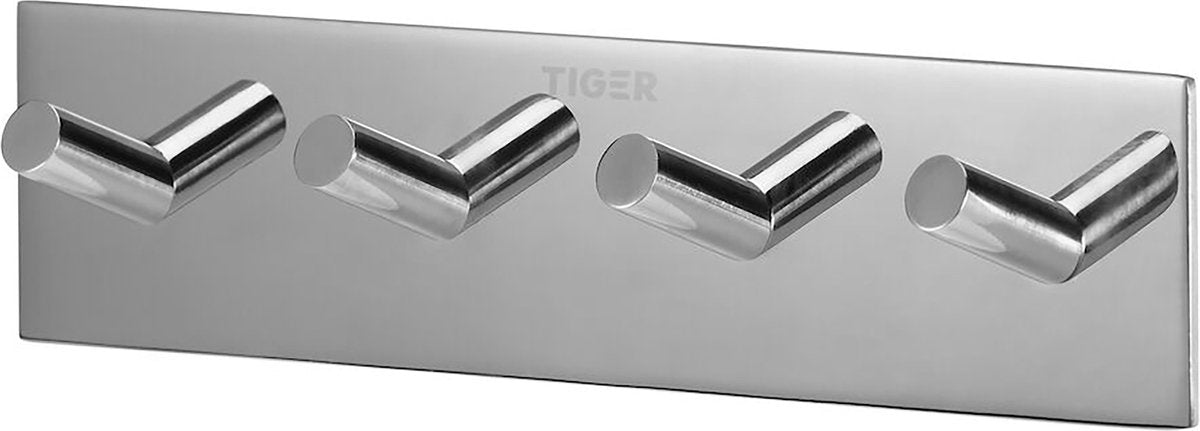 Tiger quadratisch - Handtuchhaken Multi - ohne Bohren - Handtuchhaken - 3m Band - polierter Edelstahl