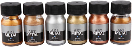 Creativ Company ist ein Kunstmetallfarben-Set mit 6 Metallic-Farben