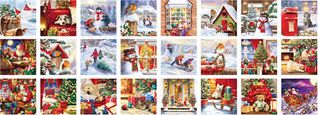 Eurographics – Adventskalender, Weihnachtserinnerungen [Adventskalender, Weihnachtserinnerungen] – Simon Treadwell – 24×50 Stück 12,5×12,5 cm (B×H) – Adventskalender