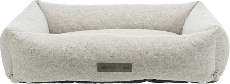 Trixie Hundebett – orthopädisch hellgrau 120 x 75 cm – Memory-Schaum, rutschfest, abnehmbarer Bezug