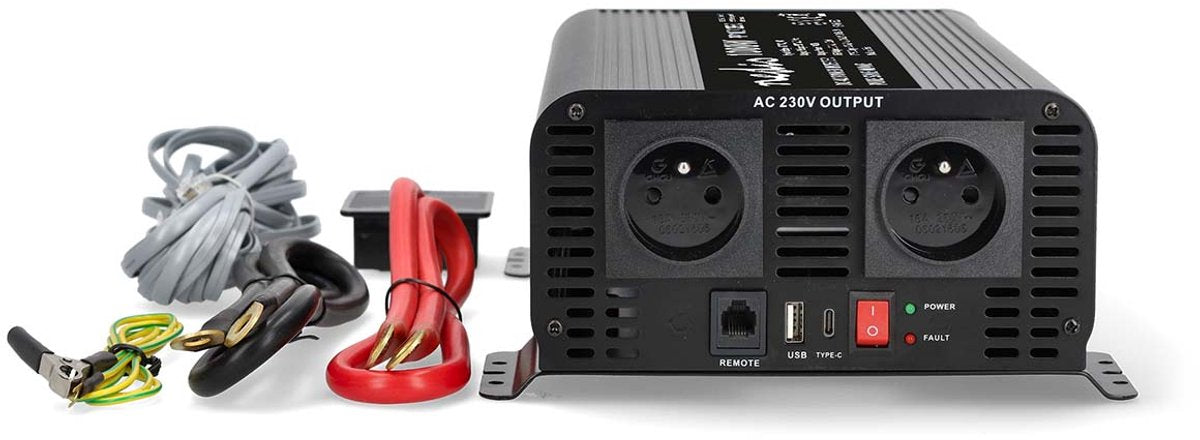 Nedis Wechselrichter 1000 W – reine Sinuswelle – 12 V 230 V – Fernbedienung