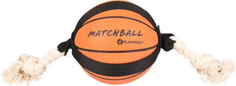 Hundespielzeug Flamingo – Matchball-Basketball mit Seil – Hundespielzeug – Hundeseil – Hundeball – Hundeball – 40 cm – Orange
