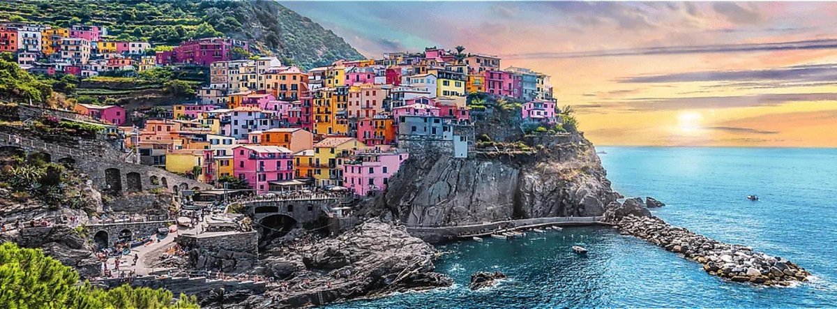Trefl Puzzle 500 Teile - Vernazza Sonnenuntergang Italien Panorama.