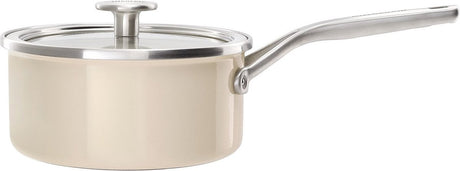 Kitchenaid Stahlkern-Emailtopf 20 cm 2,4 l – mandelweiß – Induktion – PFAS-frei