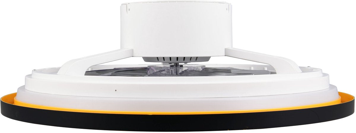 Rl Live Your Light Reality Varpula - Fächer - Schwarz-Gold - inkl. 1x SMD 28 W - Fernbedienung - integrierter Dimmer - stufenlos einstellbare Lichtfarbe - Sommer- und Wintermodus - 6 Geschwindigkeitsstufen