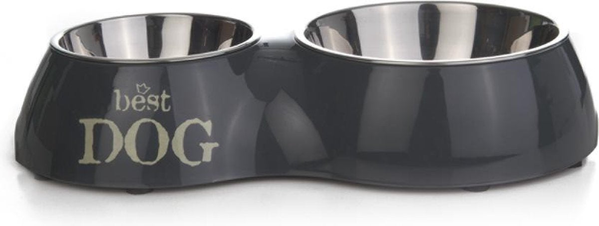 Beeztees best dog - dinerset hond - grijs - 31x17,5x6 cm