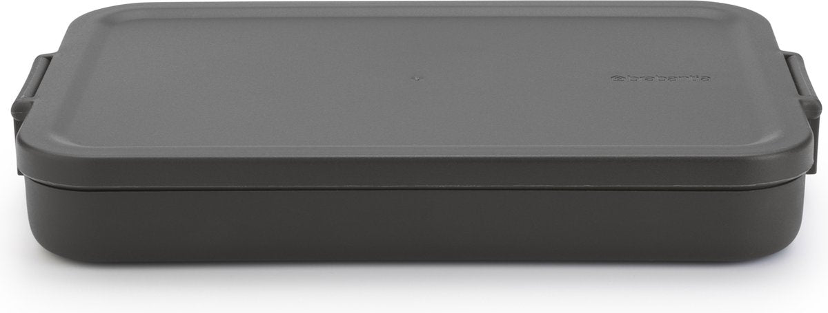 Brabantia Lunchbox zum Mitnehmen flach dunkelgrau | 2 Stk