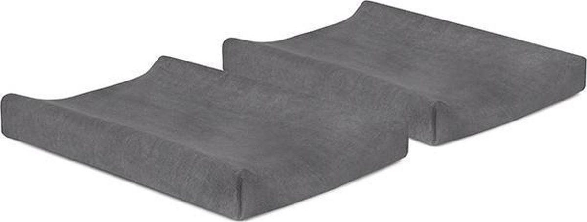Jollein aankleedkussenhoes badstof 50x70cm - storm grey - 2 stuks