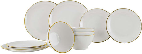 Gimex Linea Line Geschirr - Gold - 12 Stück