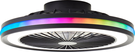 Brilliant Palmero - Deckenventilator - Deckenventilator - LED 40 W - 3000 K-6500 K - dimmbar - Schwarz