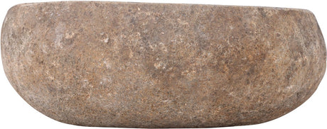 Differnz waskom nusa ø35-39 x 15 cm - wasbak natuursteen zonder overloop - opzetwastafel opbouw - spoelbak ronde vorm - badkamer accessoire - grijs