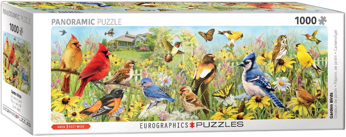 Eurographics – Gartenvögel [Gartenvögel] – Greg Giordano – 1000 Teile 96×32 cm (B×H) – Panorama-Puzzle