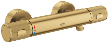 Grohe Precision Feel Dusch-Thermostathahn – 150 mm – Cooltouch – Turbostat – Progrip – gebürstet Cool Sunrise