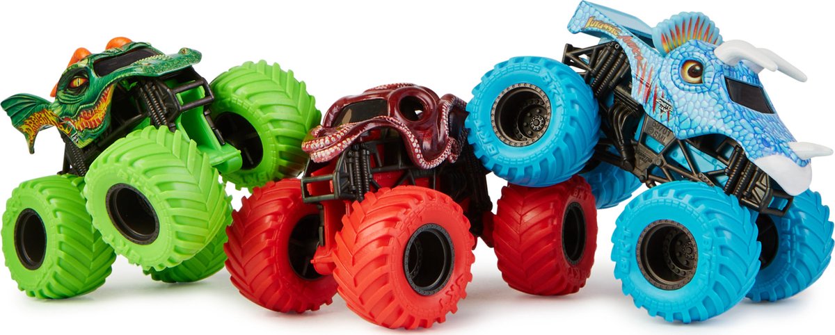 Monster Jam – Charged Beasts Set – offizieller Drache – Octon8er – Jurassic Attack Metall-Monstertrucks – Maßstab 1:64