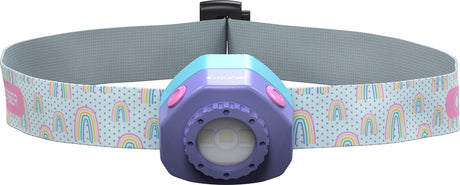Ledlenser kidled4r lila – Stirnlampe – wiederaufladbar – 40 Lumen – kinderfreundlich